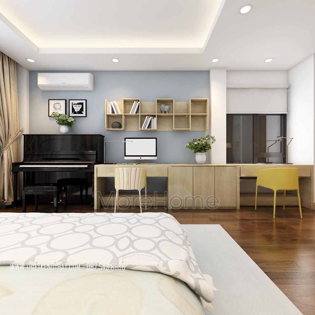 Thiết kế nội thất phòng khách nhà phố Long Biên